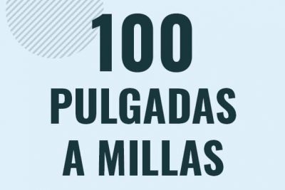 Profesor en pizarra explicando cuanto es 100 pulgadas en millas o como pasar de 100 in a mi