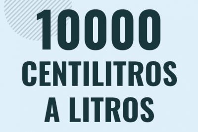 Profesor en pizarra explicando cuanto es 10000 centilitros en litros o como pasar de 10000 cl a l