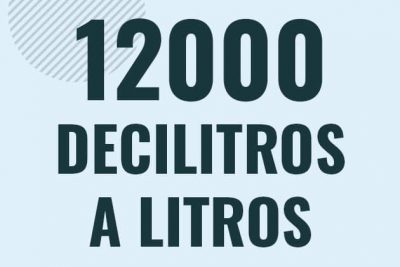 Profesor en pizarra explicando cuanto es 12000 decilitros en litros o como pasar de 12000 dl a l