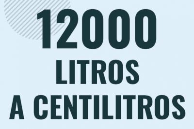 Profesor en pizarra explicando cuanto es 12000 litros en centilitros o como pasar de 12000 l a cl