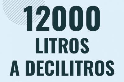 Profesor en pizarra explicando cuanto es 12000 litros en decilitros o como pasar de 12000 l a dl