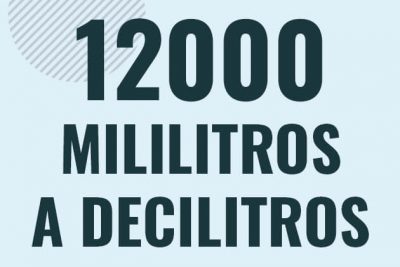 Profesor en pizarra explicando cuanto es 12000 mililitros en decilitros o como pasar de 12000 ml a dl