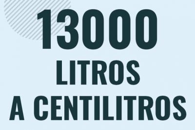 Profesor en pizarra explicando cuanto es 13000 litros en centilitros o como pasar de 13000 l a cl