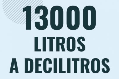 Profesor en pizarra explicando cuanto es 13000 litros en decilitros o como pasar de 13000 l a dl