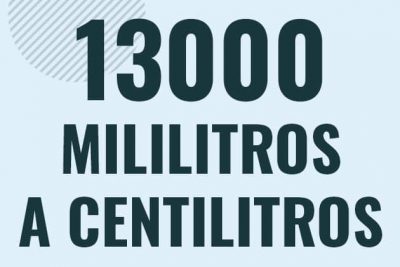 Profesor en pizarra explicando cuanto es 13000 mililitros en centilitros o como pasar de 13000 ml a cl