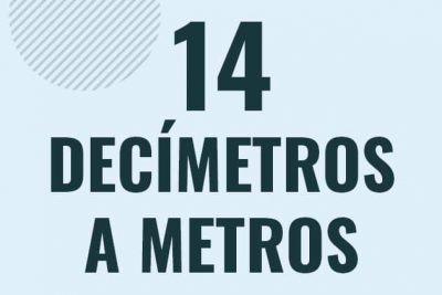 Profesor en pizarra explicando cuanto es 14 decimetros en metros o como pasar de 14 dm a m