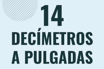 Profesor en pizarra explicando cuanto es 14 decimetros en pulgadas o como pasar de 14 dm a in