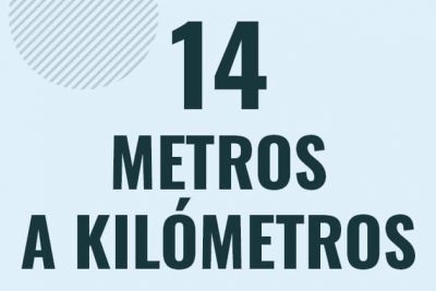 Profesor en pizarra explicando cuanto es 14 metros en kilometros o como pasar de 14 m a km
