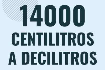 Profesor en pizarra explicando cuanto es 14000 centilitros en decilitros o como pasar de 14000 cl a dl