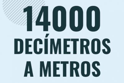 Profesor en pizarra explicando cuanto es 14000 decimetros en metros o como pasar de 14000 dm a m