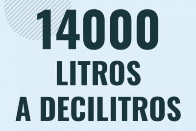 Profesor en pizarra explicando cuanto es 14000 litros en decilitros o como pasar de 14000 l a dl