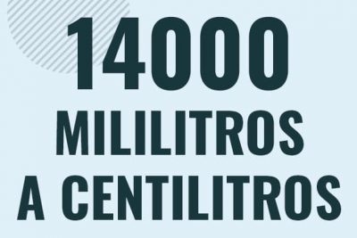 Profesor en pizarra explicando cuanto es 14000 mililitros en centilitros o como pasar de 14000 ml a cl