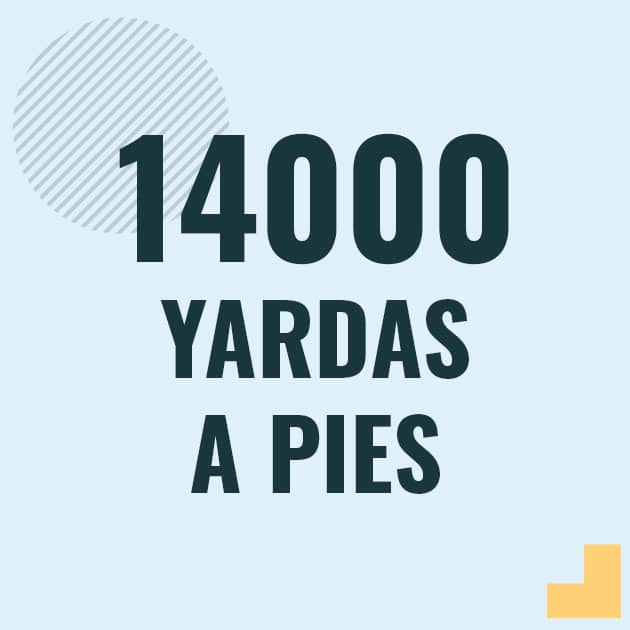 Profesor en pizarra explicando cuanto es 14000 yardas en pies o como pasar de 14000 yd a ft