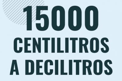 Profesor en pizarra explicando cuanto es 15000 centilitros en decilitros o como pasar de 15000 cl a dl