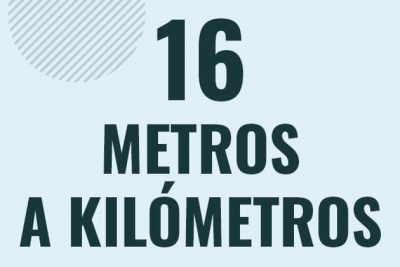 Profesor en pizarra explicando cuanto es 16 metros en kilometros o como pasar de 16 m a km