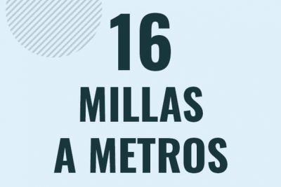 Profesor en pizarra explicando cuanto es 16 millas en metros o como pasar de 16 mi a m