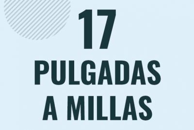 Profesor en pizarra explicando cuanto es 17 pulgadas en millas o como pasar de 17 in a mi