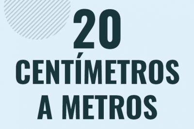 Profesor en pizarra explicando cuanto es 20 centimetros en metros o como pasar de 20 cm a m