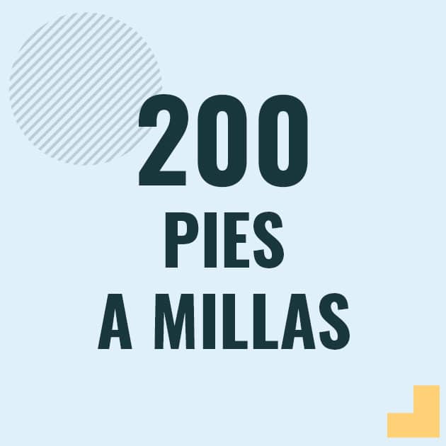 Profesor en pizarra explicando cuanto es 200 pies en millas o como pasar de 200 ft a mi