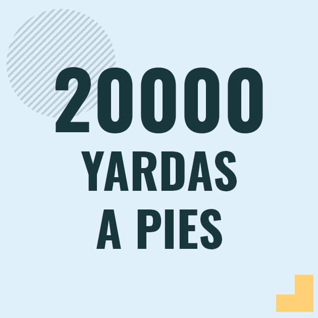 Profesor en pizarra explicando cuanto es 20000 yardas en pies o como pasar de 20000 yd a ft