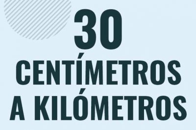 Profesor en pizarra explicando cuanto es 30 centimetros en kilometros o como pasar de 30 cm a km