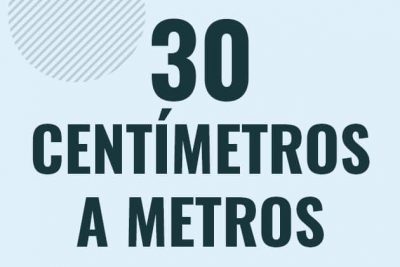 Profesor en pizarra explicando cuanto es 30 centimetros en metros o como pasar de 30 cm a m