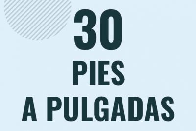 Profesor en pizarra explicando cuanto es 30 pies en pulgadas o como pasar de 30 ft a in