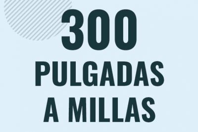Profesor en pizarra explicando cuanto es 300 pulgadas en millas o como pasar de 300 in a mi