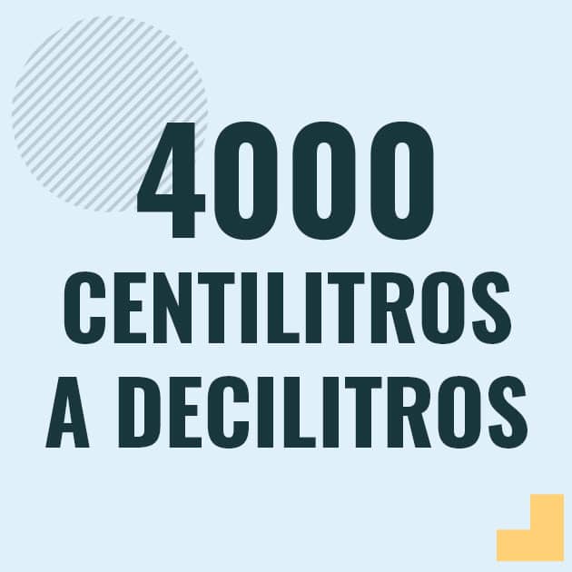 Conversión de 4000 centilitros a decilitros Profesor en pizarra explicando cuanto es 4000 centilitros en decilitros o como pasar de 4000 cl a dl