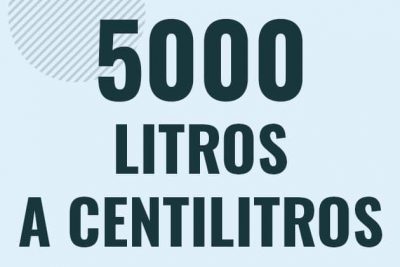 Profesor en pizarra explicando cuanto es 5000 litros en centilitros o como pasar de 5000 l a cl