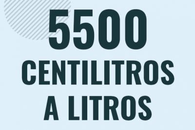 Profesor en pizarra explicando cuanto es 5500 centilitros en litros o como pasar de 5500 cl a l