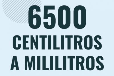 Profesor en pizarra explicando cuanto es 6500 centilitros en mililitros o como pasar de 6500 cl a ml
