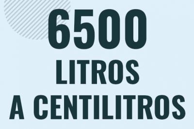 Profesor en pizarra explicando cuanto es 6500 litros en centilitros o como pasar de 6500 l a cl