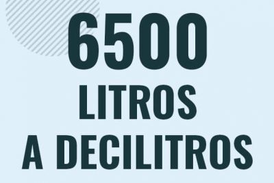 Profesor en pizarra explicando cuanto es 6500 litros en decilitros o como pasar de 6500 l a dl
