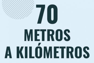Profesor en pizarra explicando cuanto es 70 metros en kilometros o como pasar de 70 m a km