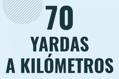 Profesor en pizarra explicando cuanto es 70 yardas en kilometros o como pasar de 70 yd a km