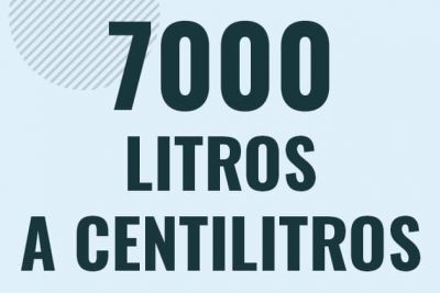 Profesor en pizarra explicando cuanto es 7000 litros en centilitros o como pasar de 7000 l a cl