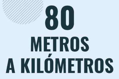 Profesor en pizarra explicando cuanto es 80 metros en kilometros o como pasar de 80 m a km