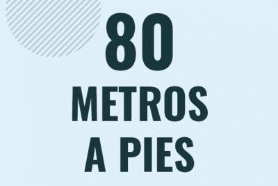 Profesor en pizarra explicando cuanto es 80 metros en pies o como pasar de 80 m a ft