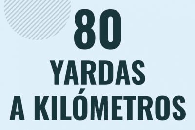 Profesor en pizarra explicando cuanto es 80 yardas en kilometros o como pasar de 80 yd a km