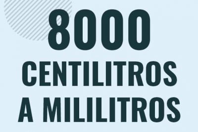 Profesor en pizarra explicando cuanto es 8000 centilitros en mililitros o como pasar de 8000 cl a ml