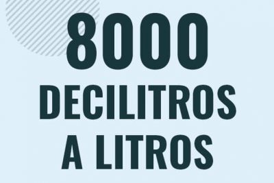 Profesor en pizarra explicando cuanto es 8000 decilitros en litros o como pasar de 8000 dl a l