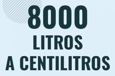 Profesor en pizarra explicando cuanto es 8000 litros en centilitros o como pasar de 8000 l a cl
