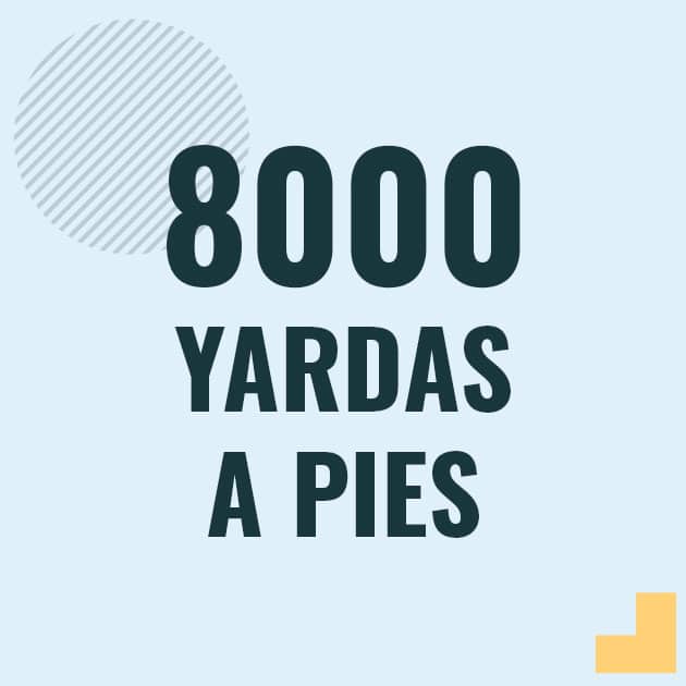 Profesor en pizarra explicando cuanto es 8000 yardas en pies o como pasar de 8000 yd a ft