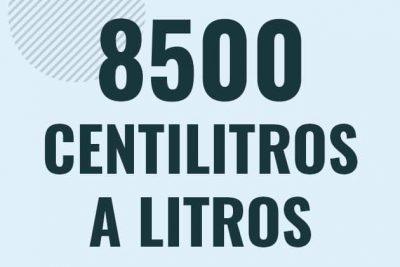 Profesor en pizarra explicando cuanto es 8500 centilitros en litros o como pasar de 8500 cl a l