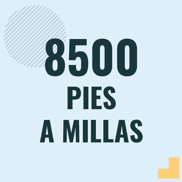 Conversión de 8500 pies a millas Profesor en pizarra explicando cuanto es 8500 pies en millas o como pasar de 8500 ft a mi