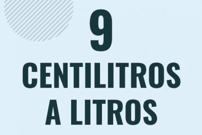 Profesor en pizarra explicando cuanto es 9 centilitros en litros o como pasar de 9 cl a l