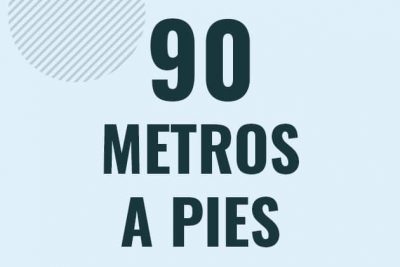 Profesor en pizarra explicando cuanto es 90 metros en pies o como pasar de 90 m a ft