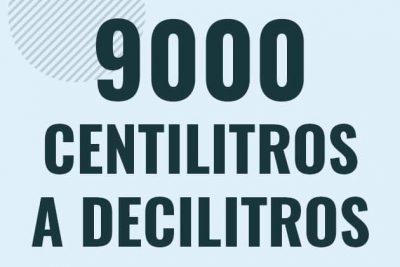 Profesor en pizarra explicando cuanto es 9000 centilitros en decilitros o como pasar de 9000 cl a dl