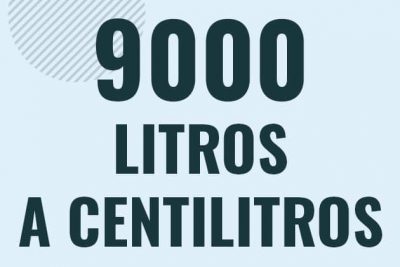 Profesor en pizarra explicando cuanto es 9000 litros en centilitros o como pasar de 9000 l a cl